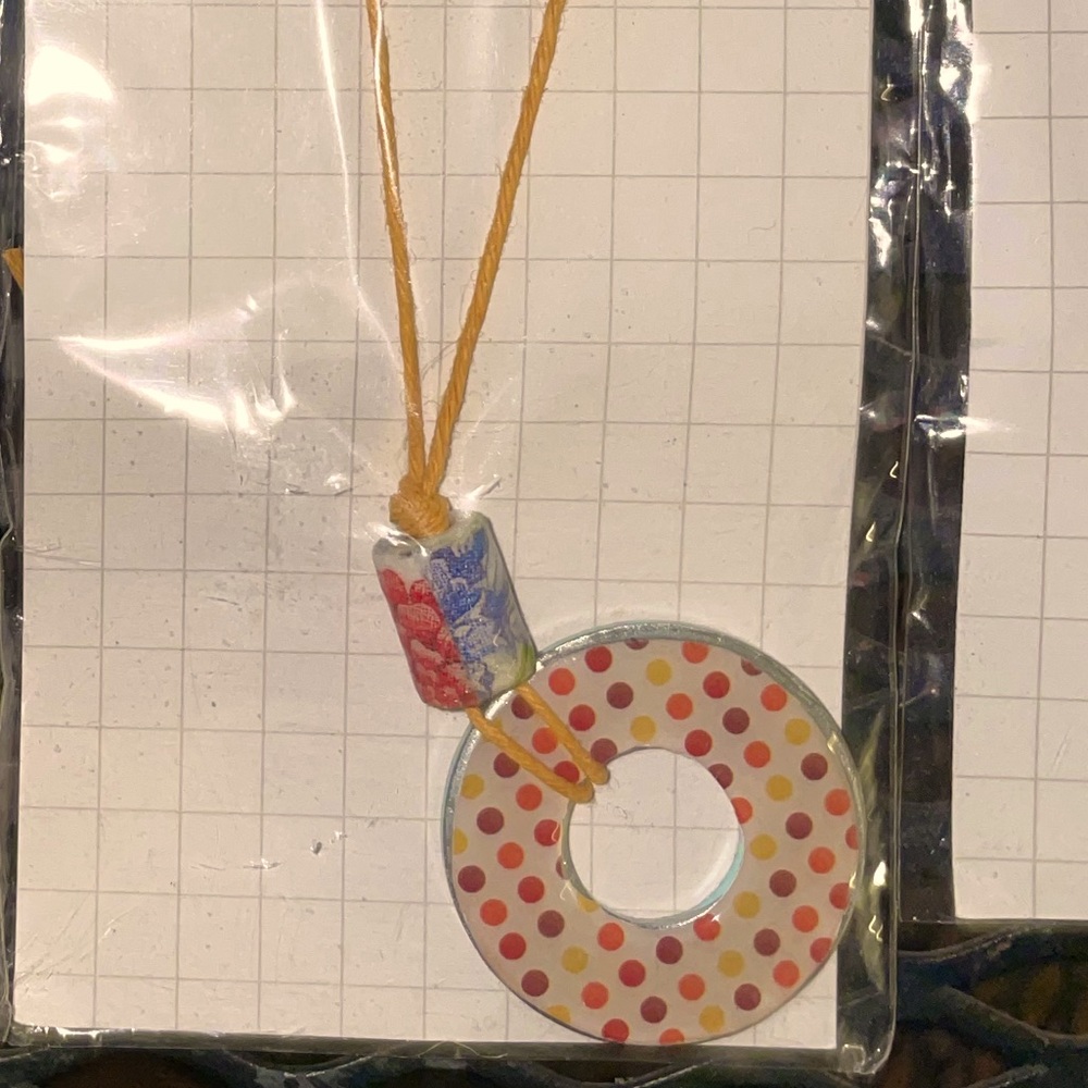 Polka dot circle pendant necklace
